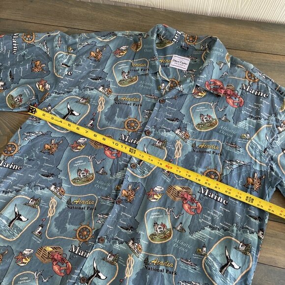 Vintage David Carey Arcadia Maine Short Sleeve Button Casual Shirt Mens 2XL (VV) - Picture 7 of 10